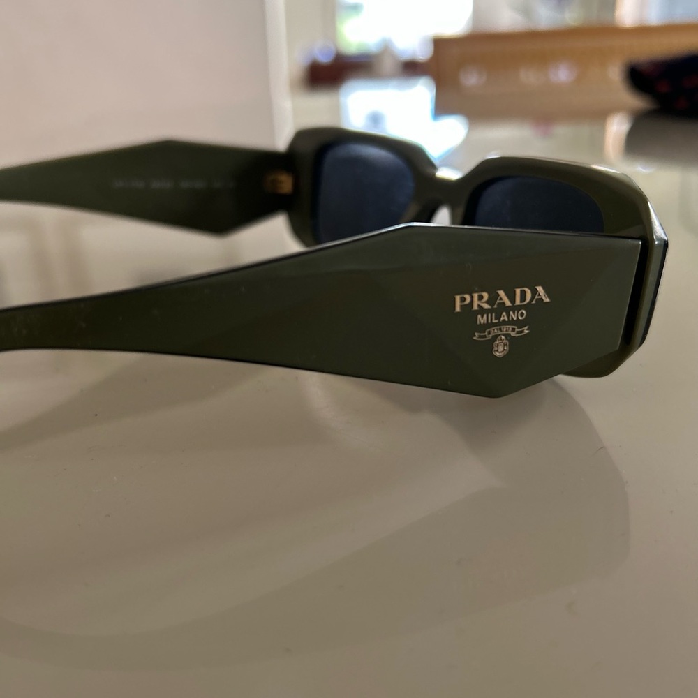 Prada Olive Green Rectangular Sunglasses - image 4